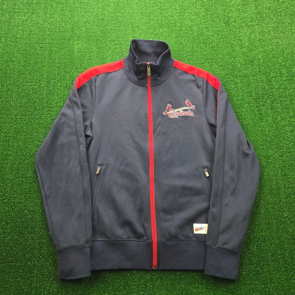 St Louis Cardinals Nike Cooperstown Track Jacket Mens Small‎ Baseball Full Zip